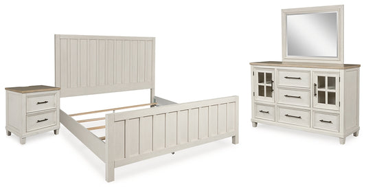 Shaybrock California King Panel Bed, Dresser, Mirror and Nightstand