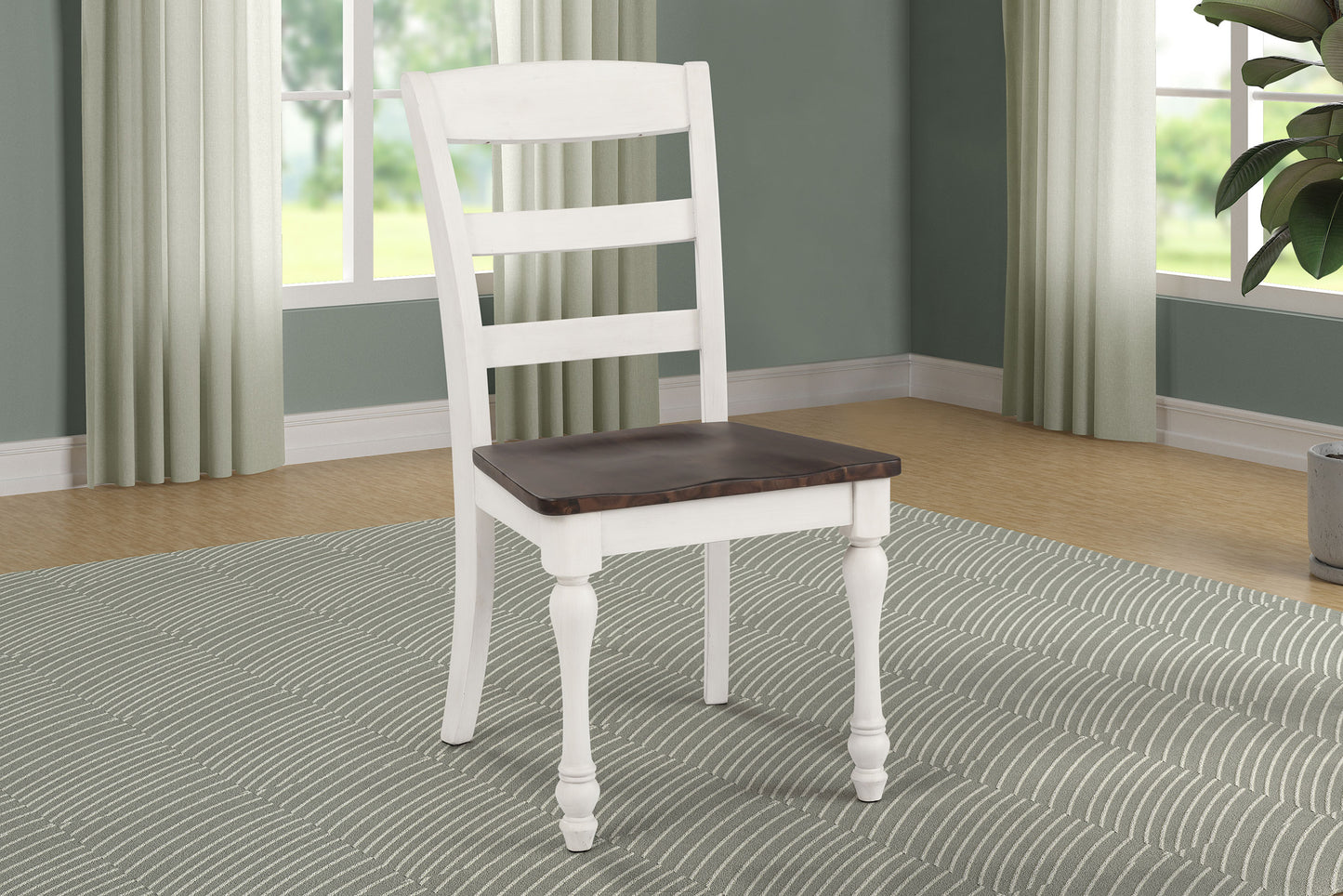 Madelyn Wood Dining Side Chair Coastal White (Set of 2)