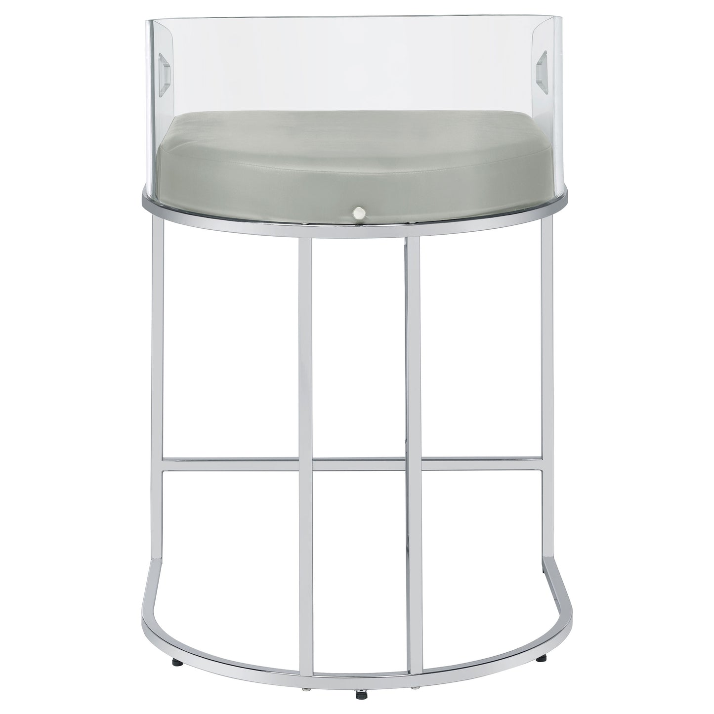 Thermosolis Clear Acrylic Counter Chair Chrome (Set of 2)