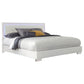 Felicity Wood Eastern King LED Panel Bed White High Gloss