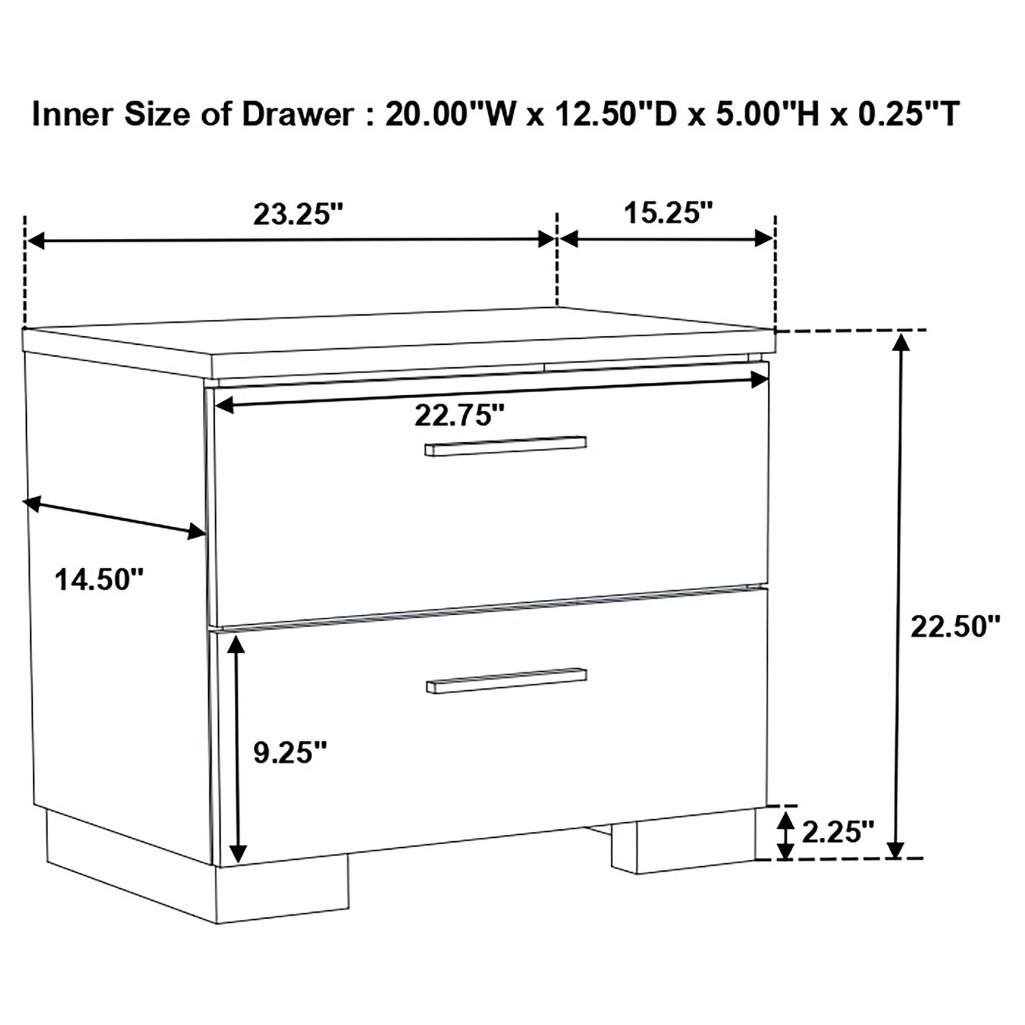 Felicity 4-piece Twin Bedroom Set White High Gloss