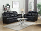 Finley 2-piece Upholstered Padded Arm Tufted Sofa Set Black