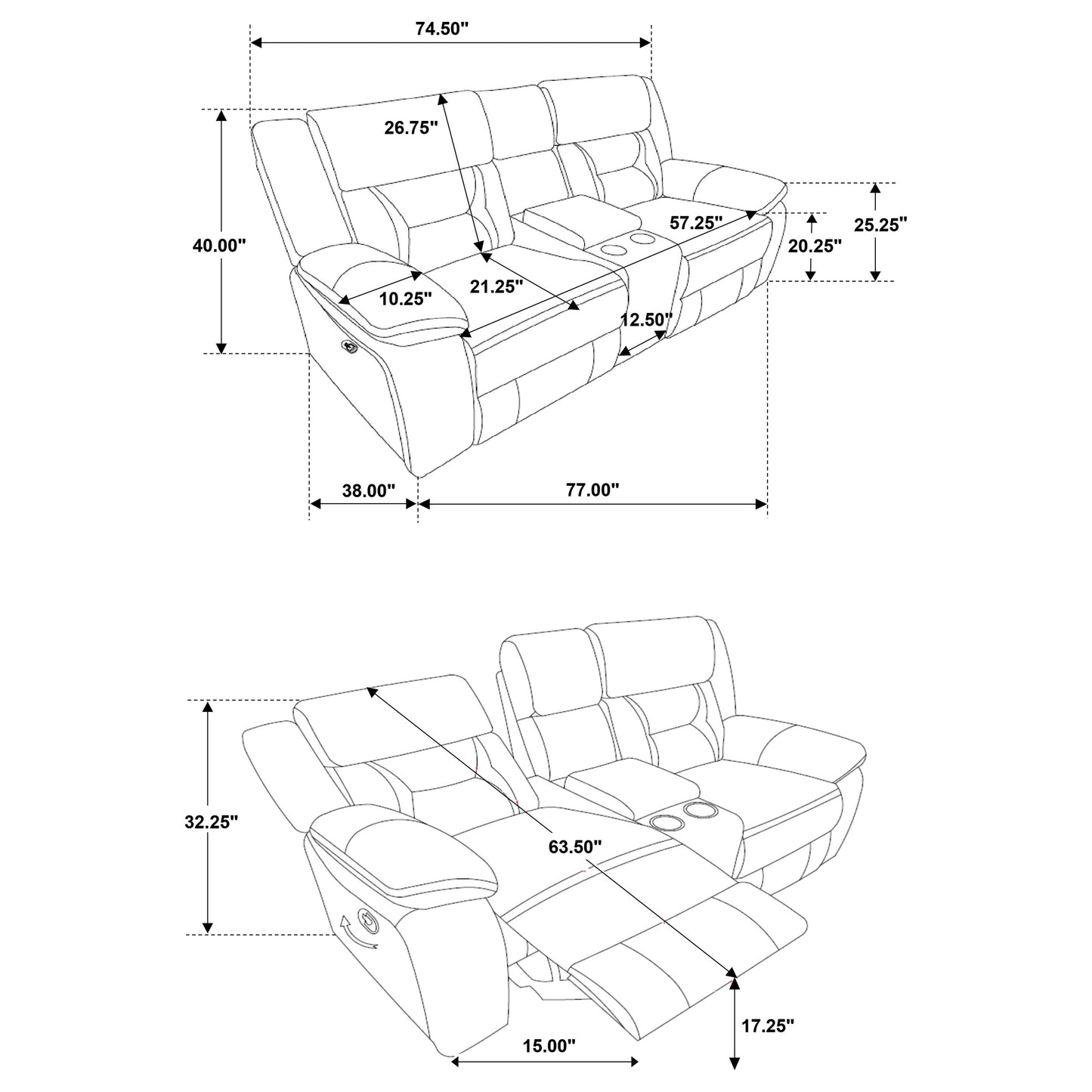 Greer 2-piece Upholstered Reclining Sofa Set Taupe