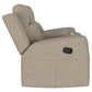 Brentwood Upholstered Motion Reclining Loveseat Taupe