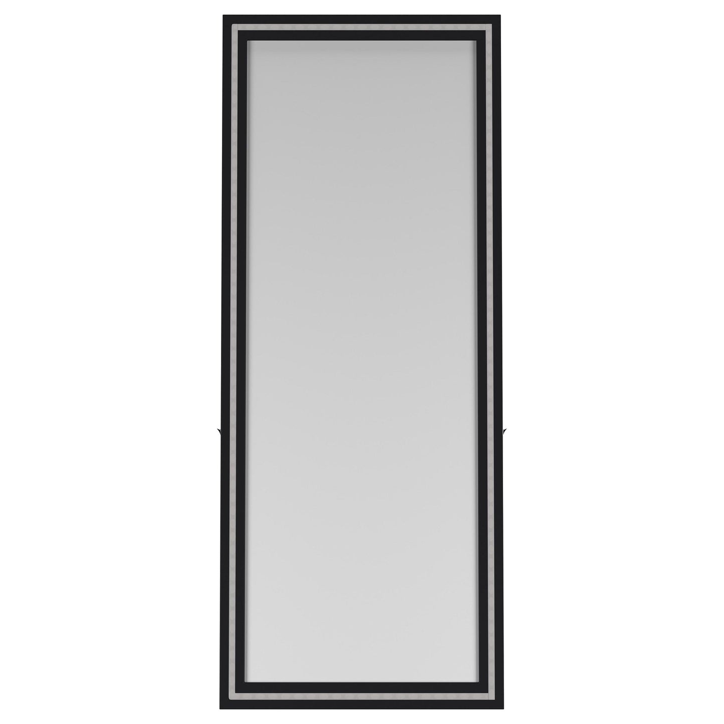 Windrose 28 x 67 Inch Tempered LED Standing Mirror Black