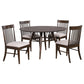 Everton 5-piece Round 53-inch Dining Table Set Dark Walnut