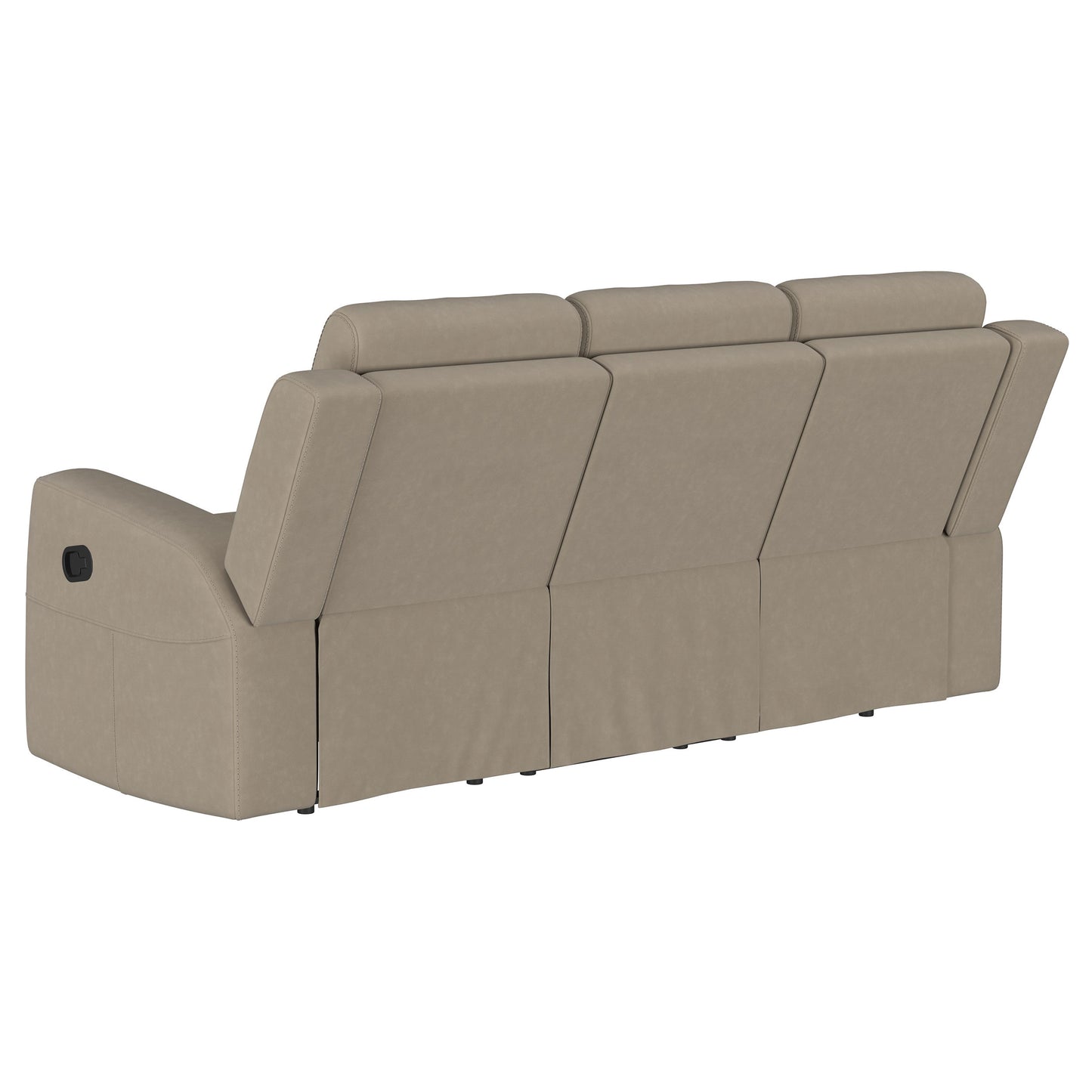 Brentwood 2-piece Upholstered Reclining Sofa Set Taupe