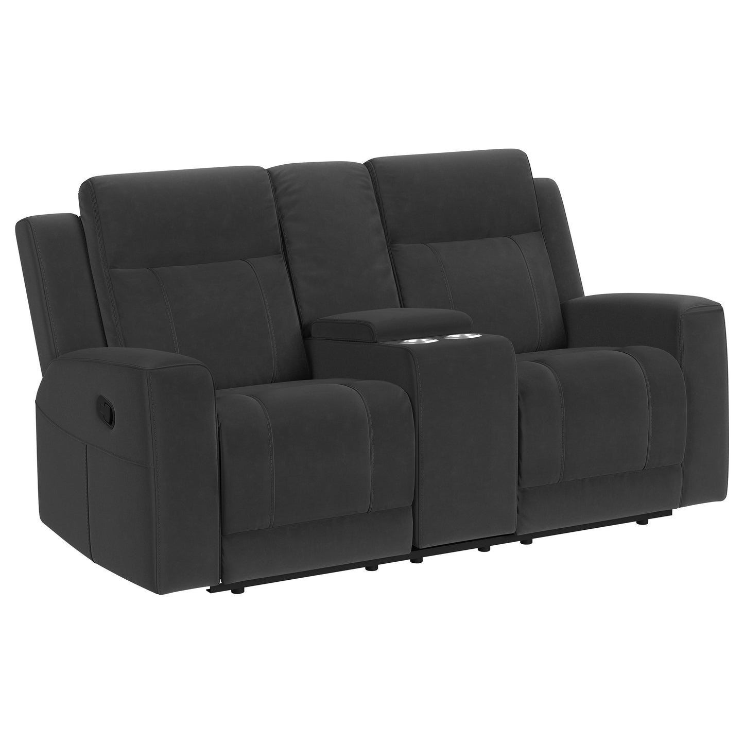 Brentwood 2-piece Upholstered Reclining Sofa Set Dark Charcoal