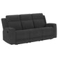 Brentwood 3-piece Upholstered Reclining Sofa Set Dark Charcoal