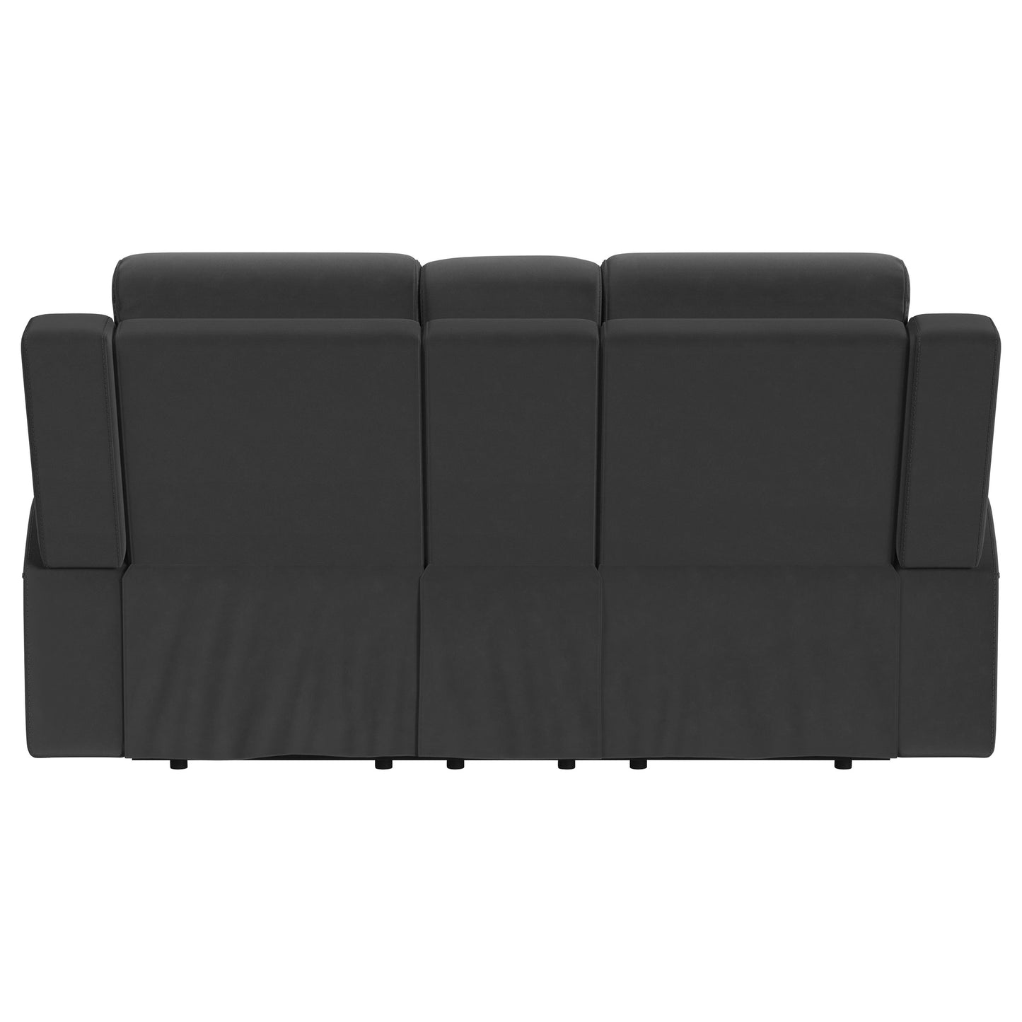 Brentwood Upholstered Motion Reclining Loveseat Dark Charcoal