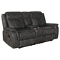 Lawrence 2-piece Upholstered Reclining Sofa Set Charcoal