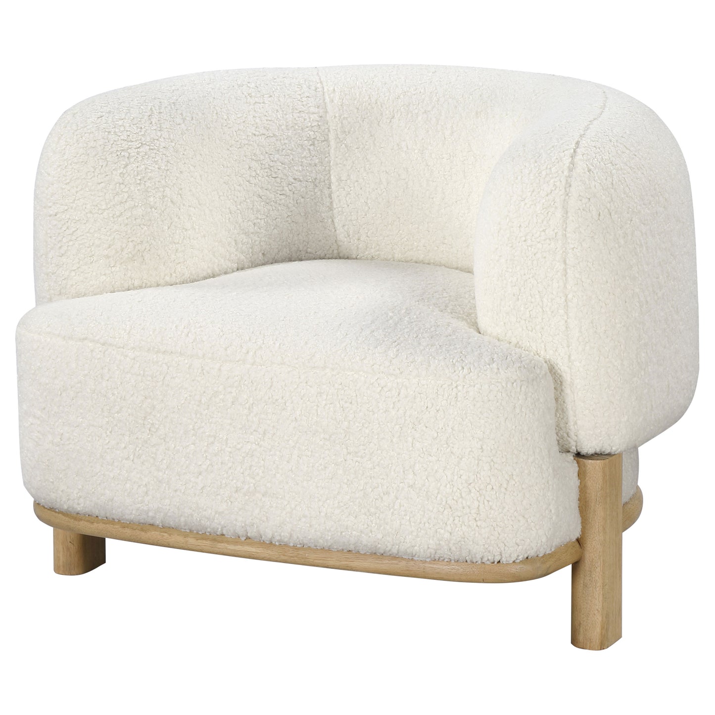 Lawler Upholstered Barrel Back Accent Chair Ivory