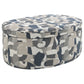 Tomkins Oval Upholstered Storage Ottoman Indigo Blue