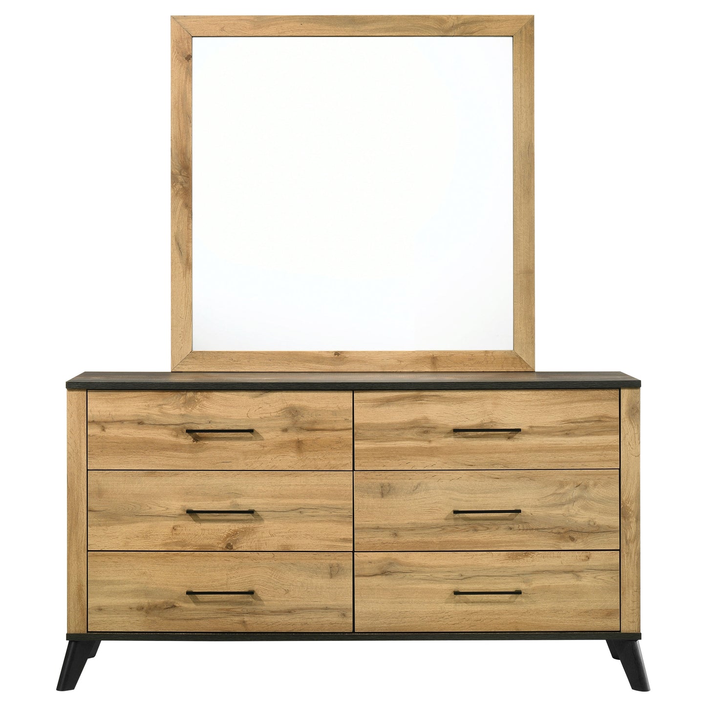 Kaywood 6-drawer Dresser and Mirror Natural Pine