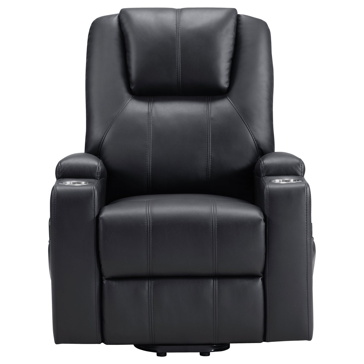 Armstrong Upholstered Power Lift Massage Recliner Black