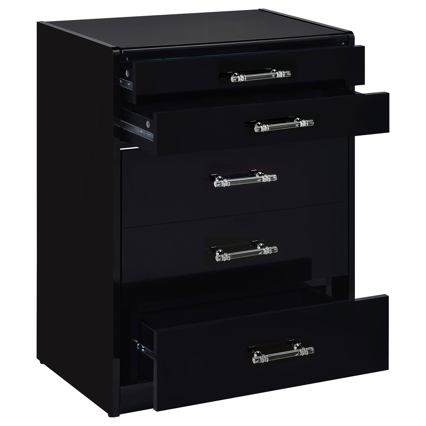 Danbury 3-drawer Makeup Vanity & Stool Set Black High Gloss