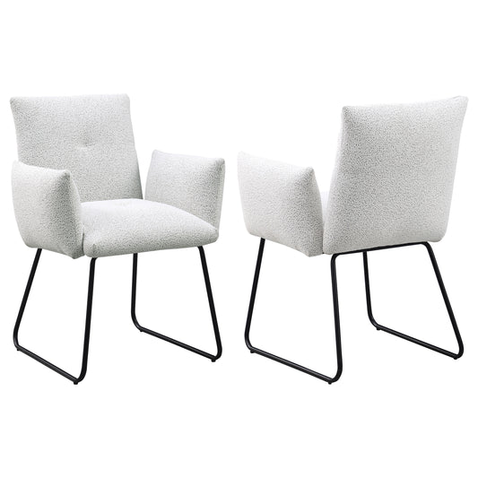 Ackland Upholstered Dining Side Chair Light Grey (Set of 2)