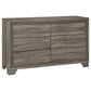 Wright 6-drawer Dresser Cabinet Brown Oak