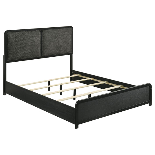 Cavelle 51-inch Upholstered Eastern King Bed Black