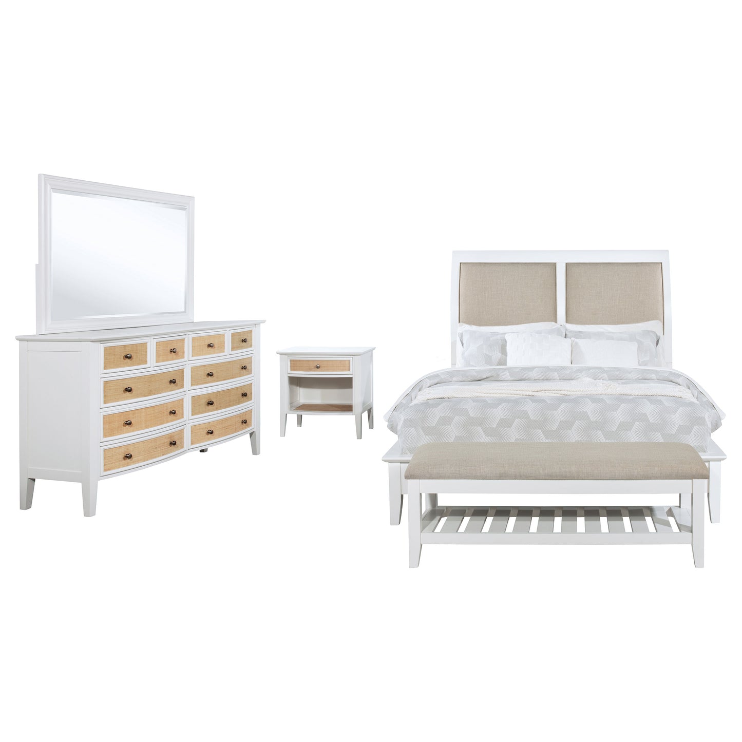 Bexhill 4-piece Eastern King Bedroom Set White