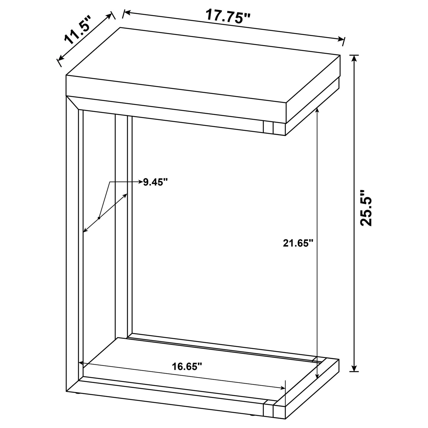 Beck Engineered Wood C-Shape Sofa Side Table Cement