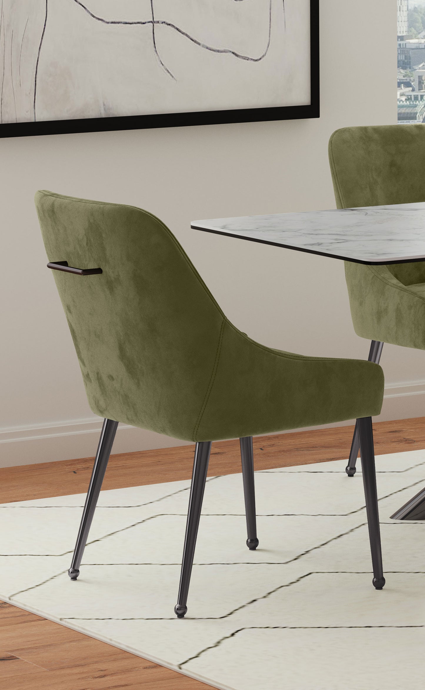 Mayette Upholstered Dining Side Chair Olive (Set of 2)