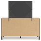 Cadmori Queen Upholstered Bed with Mirrored Dresser and Chest