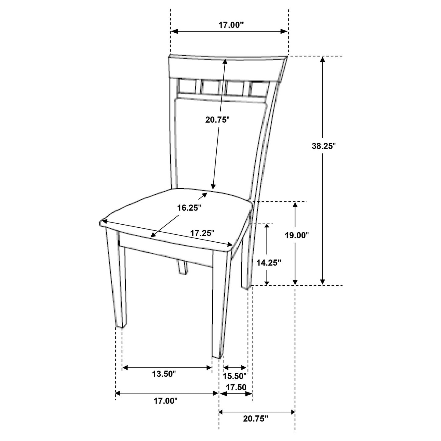 Gabriel 5-piece Rectangular 59-inch Dining Set Cappuccino