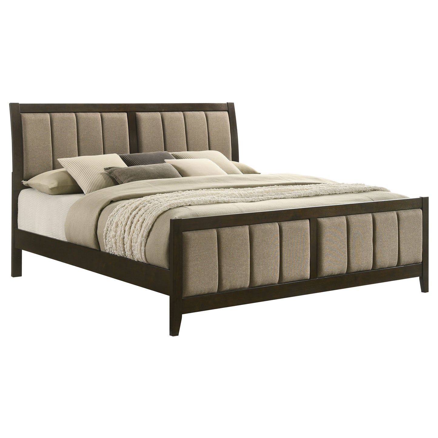 Wilkes 51-inch Upholstered California King Bed Dark Cocoa