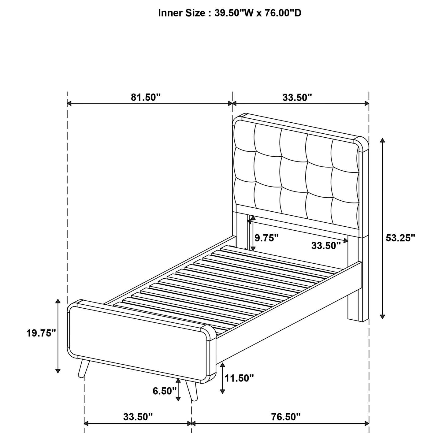 Robyn Wood Twin Platform Bed Dark Walnut