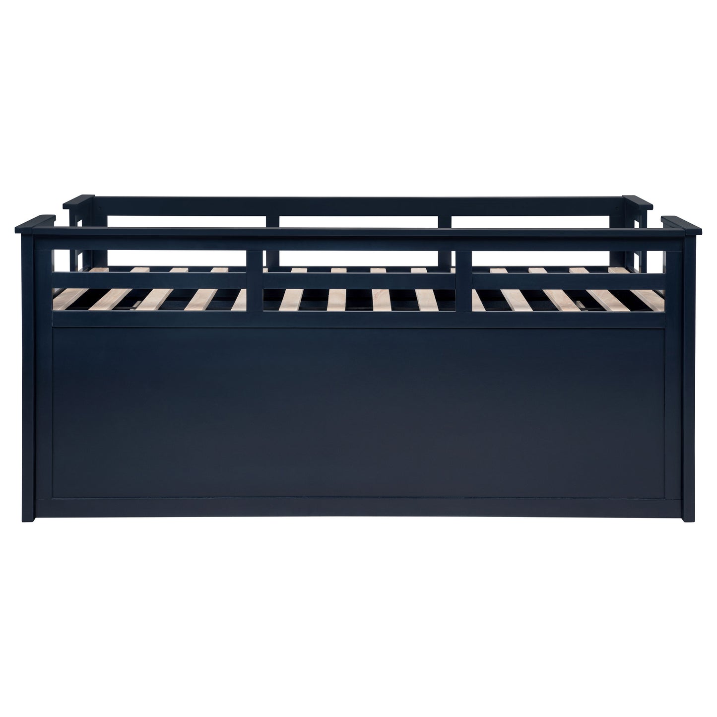 Carlsbad Wood Twin Captains Bed With Trundle Navy Blue