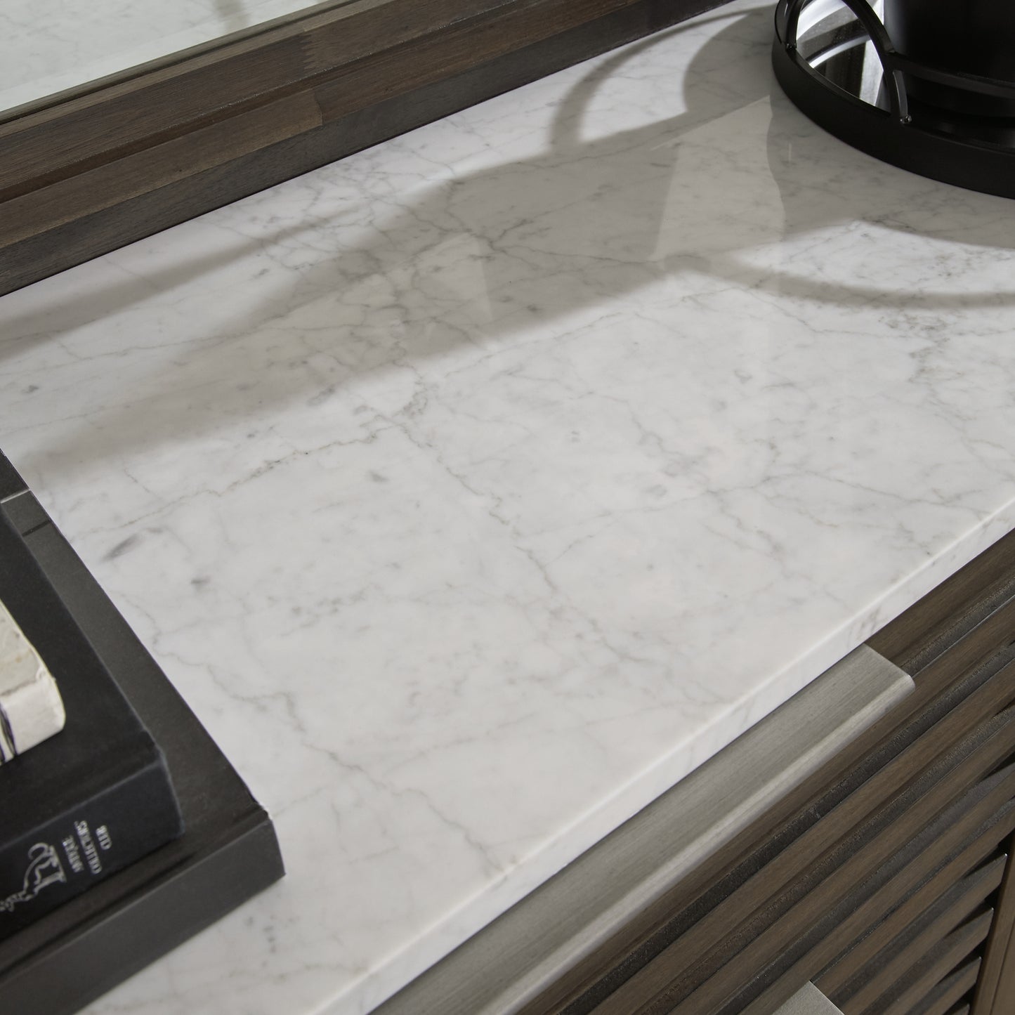 Arkenton California King Panel Bed with Mirrored Dresser, Chest and Nightstand