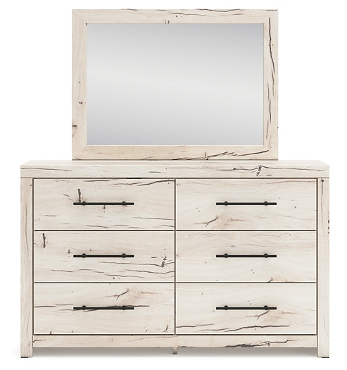 Lawroy Queen Panel Bed with Storage, Dresser, Mirror and Nightstand