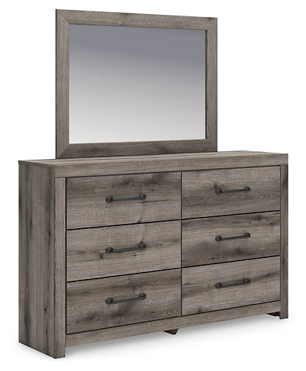 Graystorm Twin Panel Storage Bed with Mirrored Dresser and Nightstand