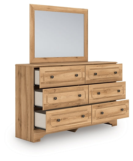 Aleaport Twin Panel Bed with Mirrored Dresser