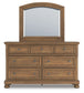 Feddinger Queen Panel Bed with Mirrored Dresser