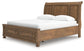 Feddinger California King Storage Sleigh Bed with Mirrored Dresser and Nightstand