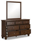 Danabrin Full Panel Storage Bed, Dresser, Mirror and Nightstand