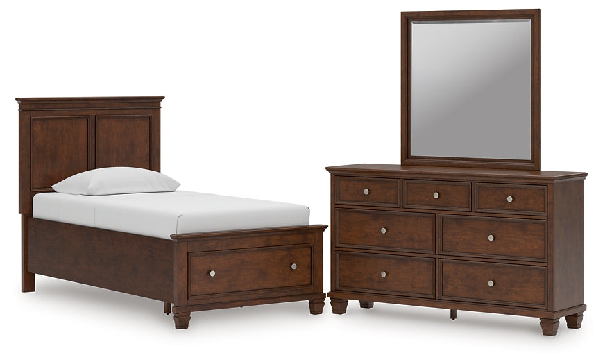 Danabrin Twin Panel Storage Bed, Dresser and Mirror
