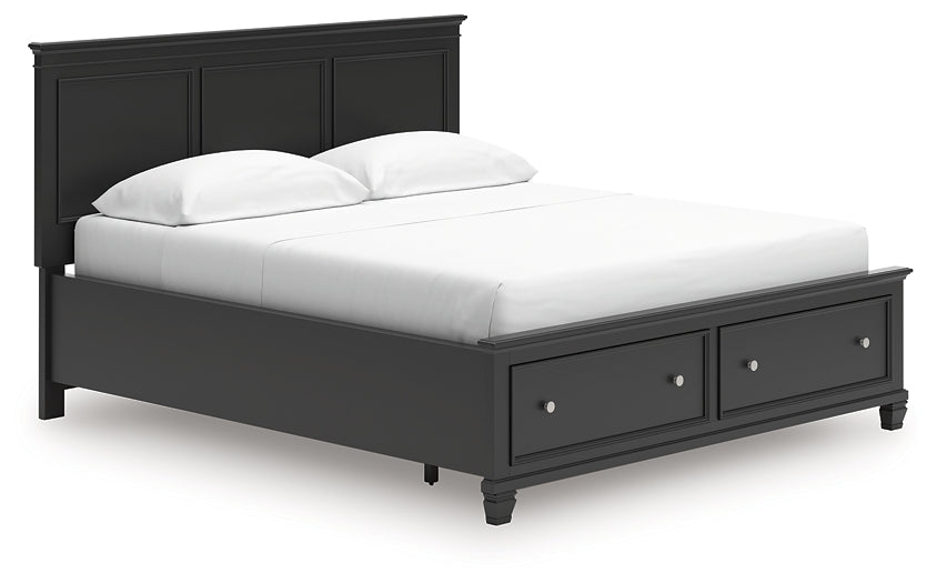 Lanolee California King Panel Storage Bed, Dresser and Mirror