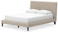 Cielden Queen Upholstered Bed with Roll Slats, Dresser, Mirror and Nightstand