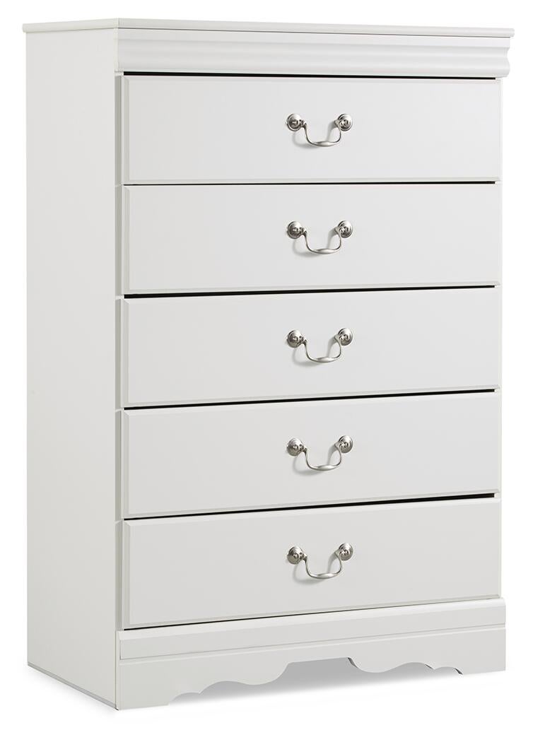 Anarasia Full Sleigh Bed, Dresser, Mirror, Chest and Nightstand