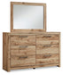 Hyanna Queen Panel Bed with 2 Side Storage, Dresser and Mirror