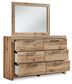 Hyanna Queen Panel Bed with 2 Side Storage, Dresser and Mirror