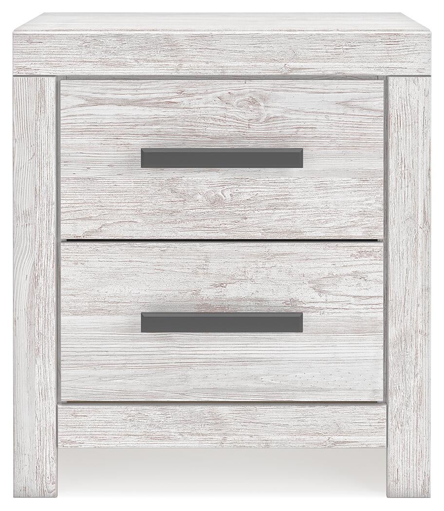 Cayboni Full Panel Bed with Mirrored Dresser and Nightstand