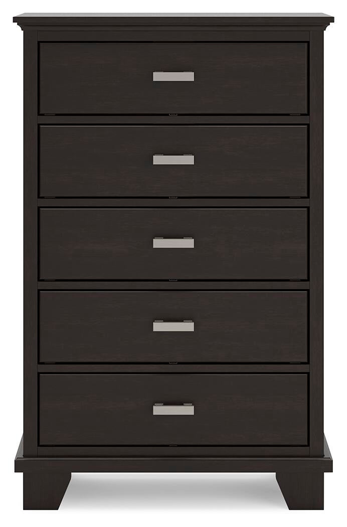 Covetown Queen Panel Bed, Dresser, Mirror, Chest and Nightstand