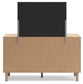 Cielden Full Panel Headboard with Mirrored Dresser