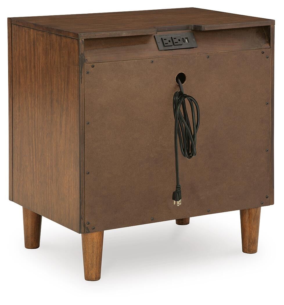 Lyncott Queen Upholstered Panel Bed, Dresser, Mirror, Chest and Nightstand