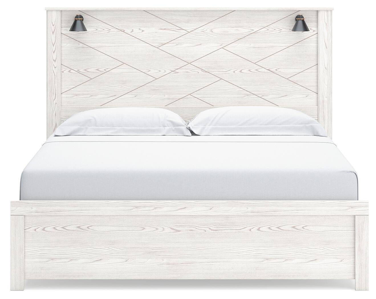 Gerridan King Panel Bed with Mirrored Dresser, Chest and Nightstand