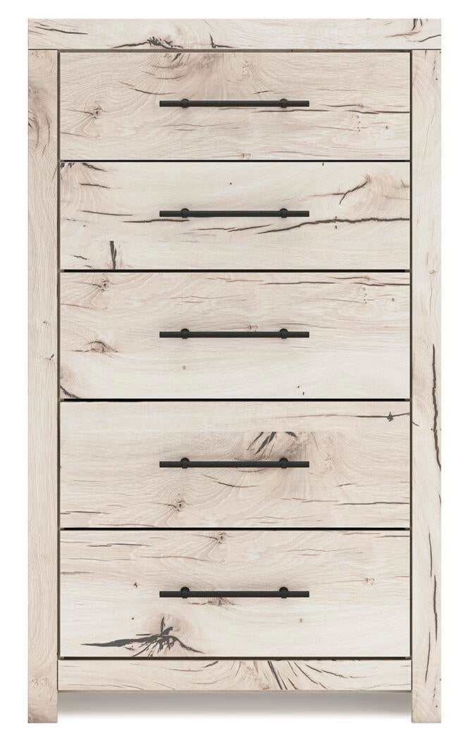 Lawroy Twin Panel Bed with Storage, Dresser, Mirror, Chest and Nightstand